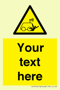 Custom warning run over by operator controlled machine